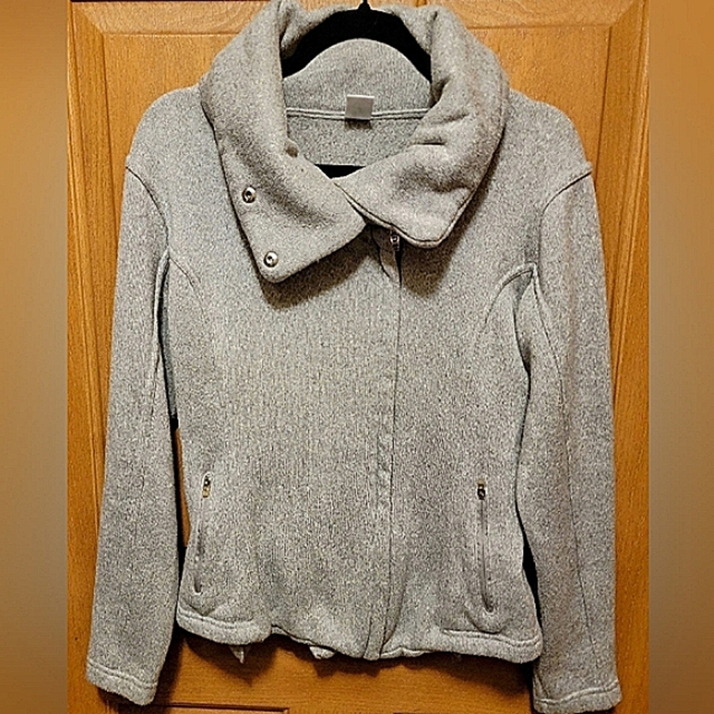 Old Navy Moto Jacket Size Medium Light Gray